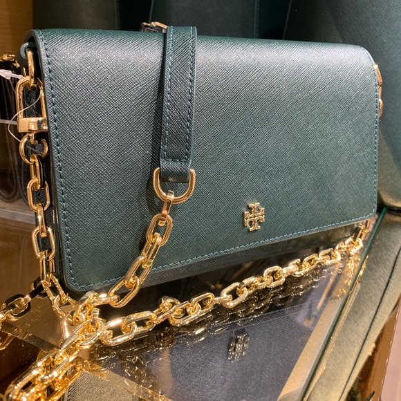 💚Tory Burch Emerson Leather Chain Wallet 💚 - Picture 2 of 8